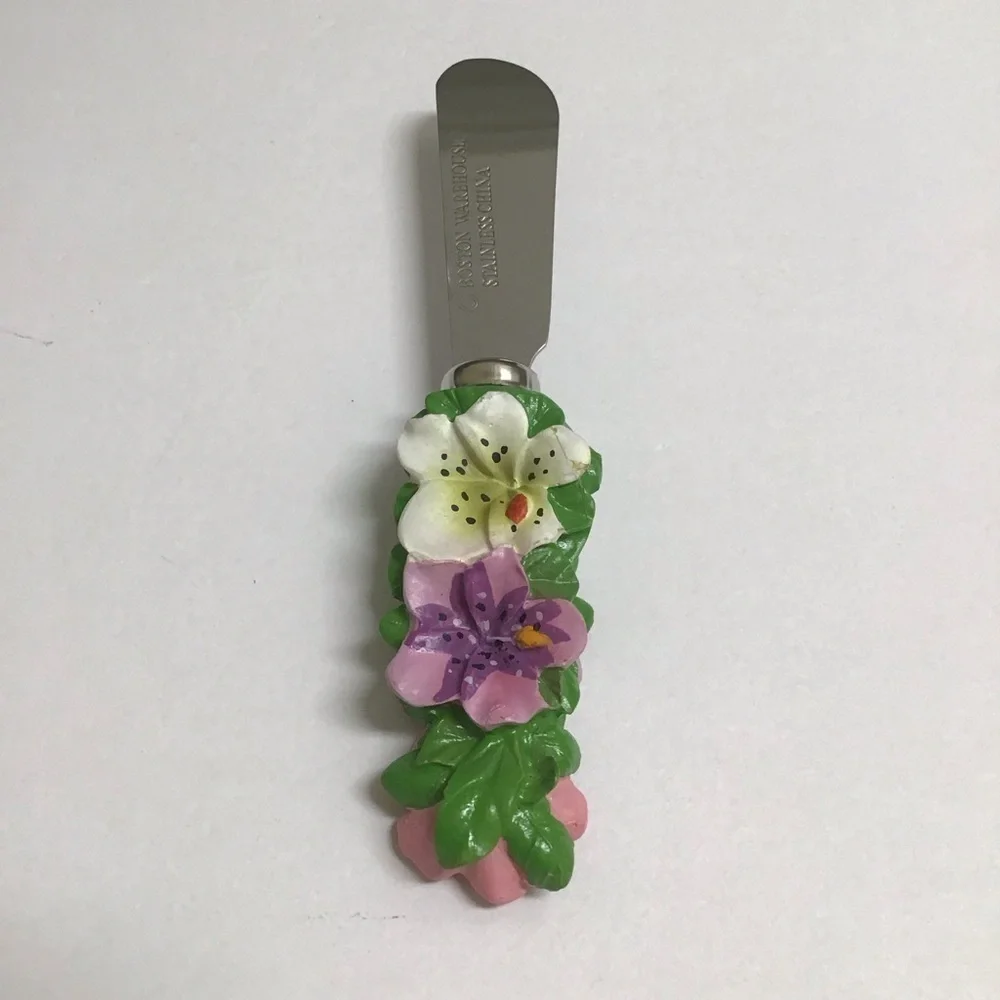 Tropical Leaf Serving Bowl Floral Spreader Green Ceramic Dip Fruit Hawaii Luau